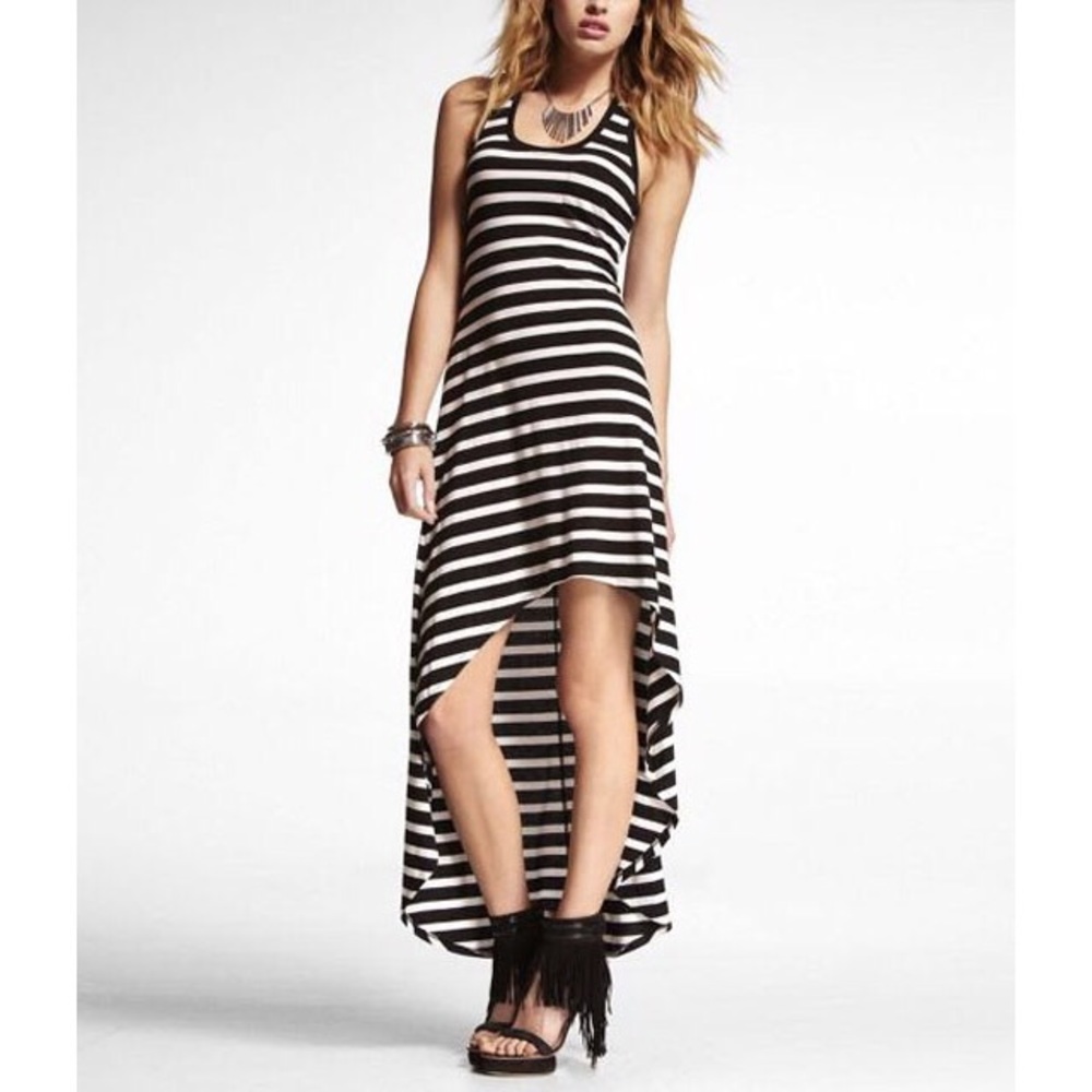 NWT Express stripped high-low maxi dress
